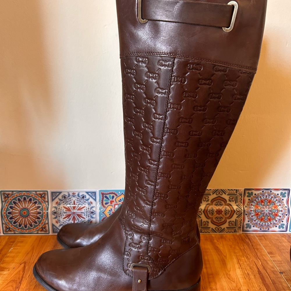 Etienne Aigner Brown Leather Riding Boots